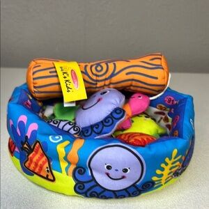 Infantino Blue and Orange Stuffed Animal Set